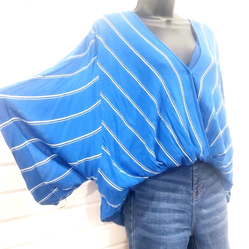 Free People Striped Dolman Sleeve Top
